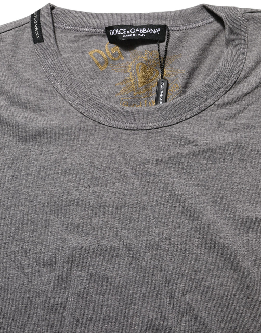Grey Cotton Short Sleeves Crew Neck T-shirt