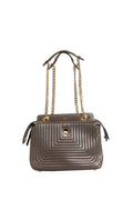 Brown Quilted Lambskin Leather Dotcom Click Small Shoulder Bag