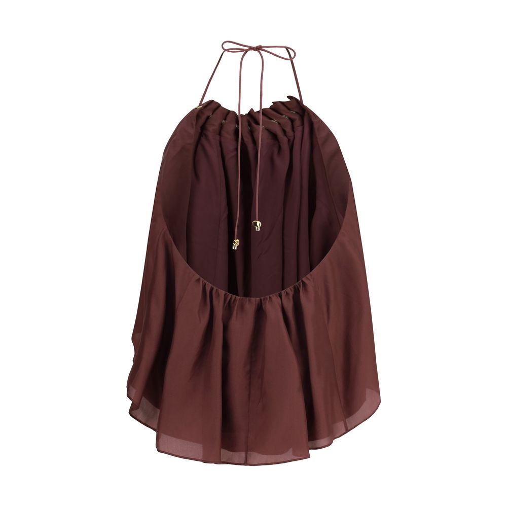 Bordeaux Silk Sleeveles T-Shirt