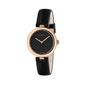 Black Leather Dress Watch