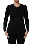 Black Long Sleeves Crew Neck Pullover Sweater