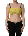 Yellow Cotton Crepe Chiffon Crop Bralette Top