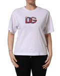 White Cotton DG Logo Patch Crew Neck T-shirt
