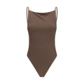 Brown Polyamide One-Piece Swimsuit