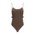 Brown Polyamide One-Piece Swimsuit