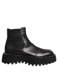 Black Leather Slip On Chelsea Boots Shoes