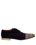 Violet Suede Embellished Derby Dress Shoes