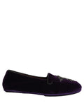 Violet Suede Embellished Dress Loafers Shoes