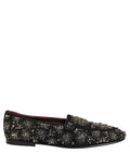 Black Crystal Embellished Dress Loafers Shoes