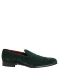 Green Suede Formal Slip On Men Loafers Shoes