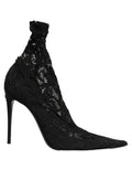 Black Socks Taormina Lace Pumps Boots Shoes