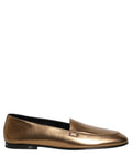 Gold Leather DG Logo Slip On Men Loafers Shoes