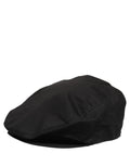 Men Black Cotton Stretch Newsboy Cloth Capello Hat