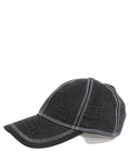 Men Black Cotton 6 Panel Baseball Capello Hat