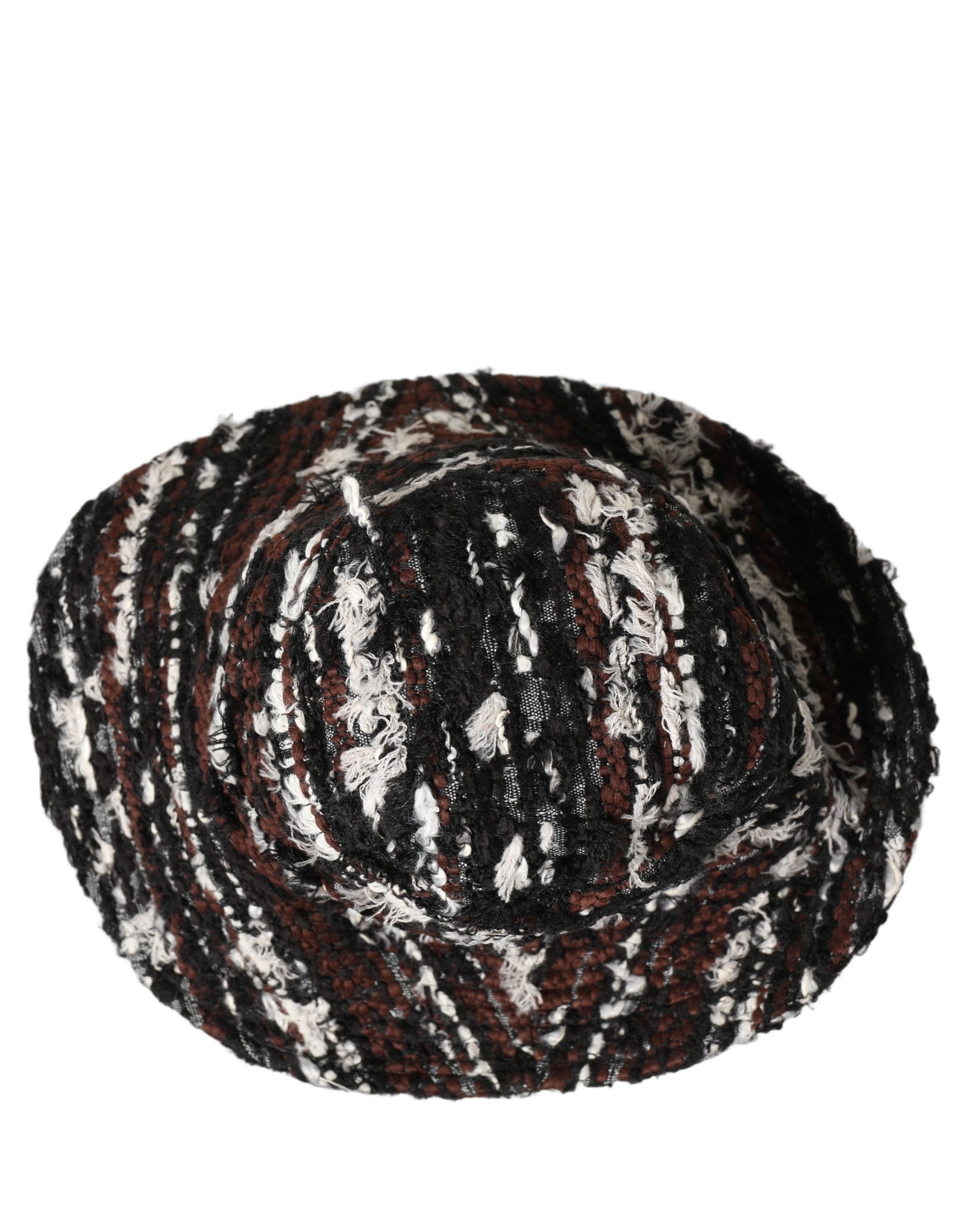 Women Multicolor Acrylic Tweed Bucket Capello Hat