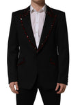 Black Crystal Embellished Coat Blazer Jacket