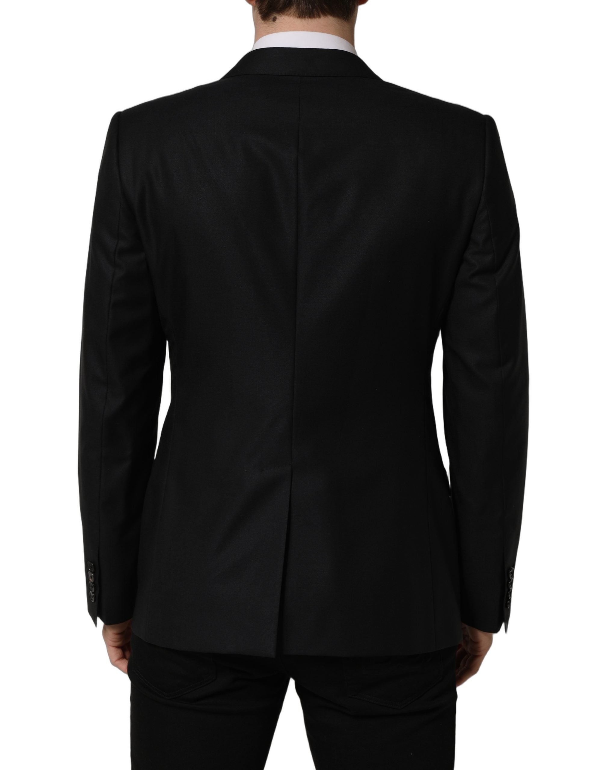 Black Wool Single Breasted Men Blazer Jacket