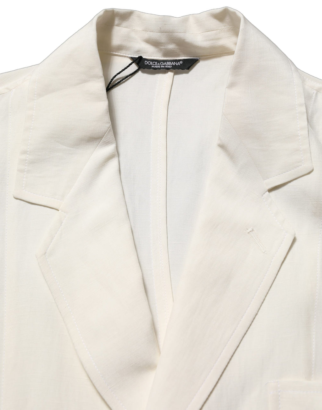 Off White Flax Single Breasted Blazer Jacket