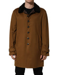 Brown Cashmere Mink Fur Men Overcoat Jacket