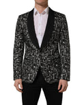 Black Crystal Embellished Coat Blazer Jacket