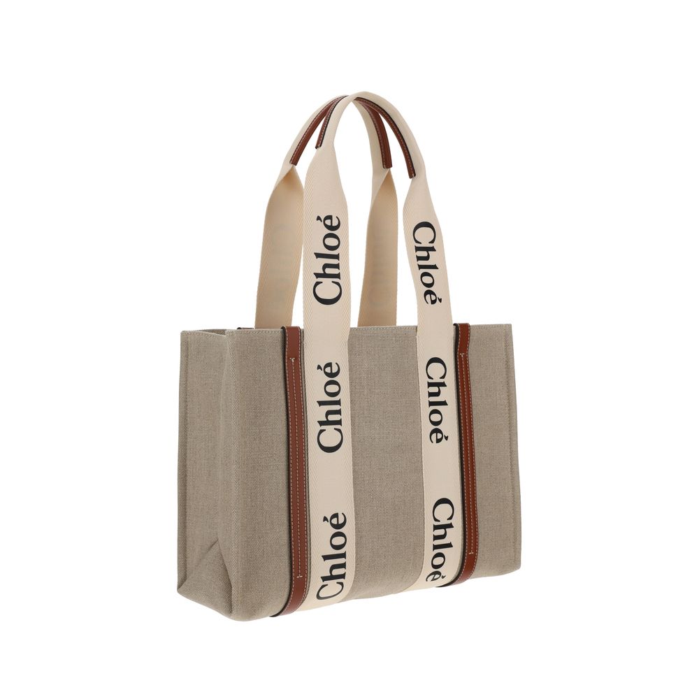 Beige Linen Handbag