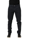 Black Cotton Mid Waist Skinny Men Denim Jeans