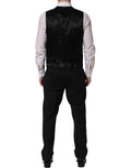Black Wool Slim Fit Formal 3 Piece Men Suit