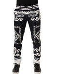 Black Cotton Poplin MarinaPrint Trouser Pants