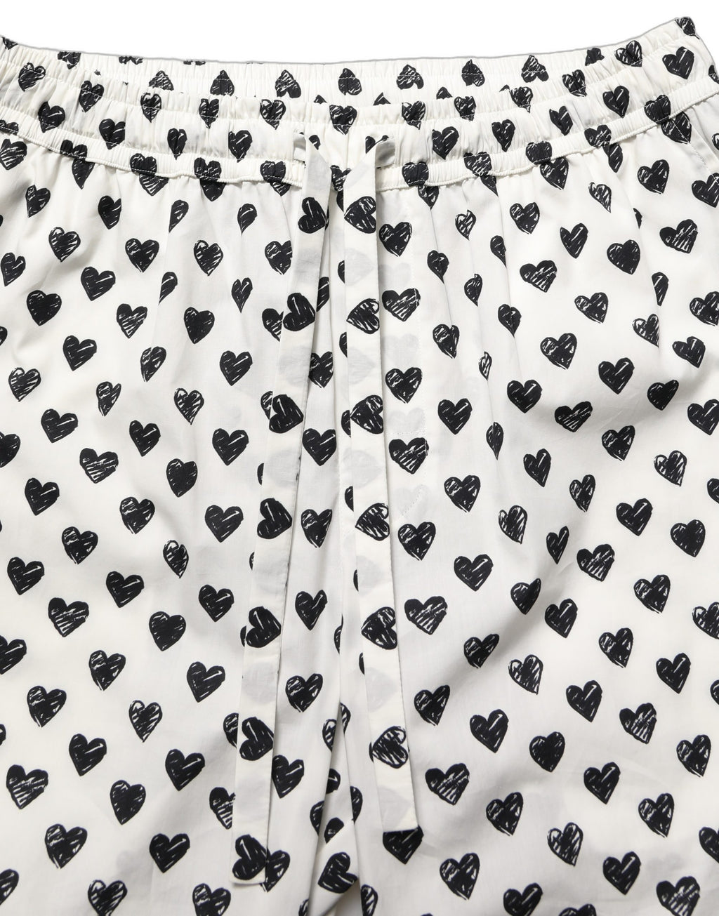 White Graphic Heart Print Men Trousers Pants
