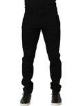 Black Cotton Stretch Skinny Men Denim Jeans