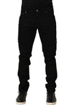 Black Cotton Stretch Skinny Men Denim Jeans