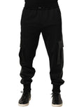 Black Mid Waist Cargo Jogger Sweatpants Pants