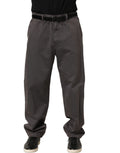 Dark Gray MidWaist Straight Men Trouser Pants