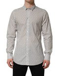 White Logo GOLD Long Sleeves Dress Shirt