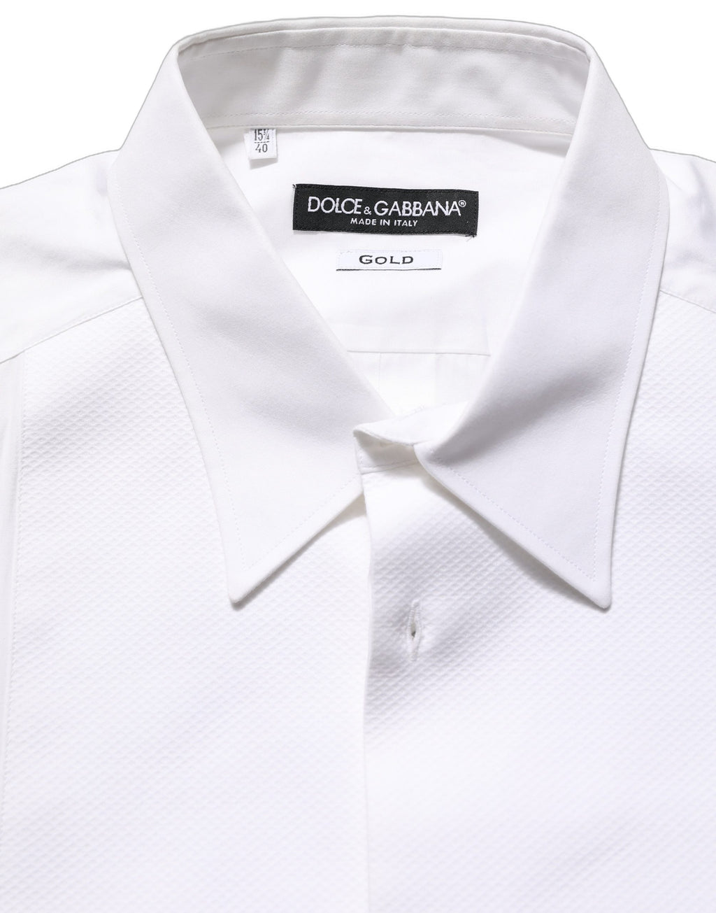 White GOLD Long Sleeves Bib Men Dress Shirt