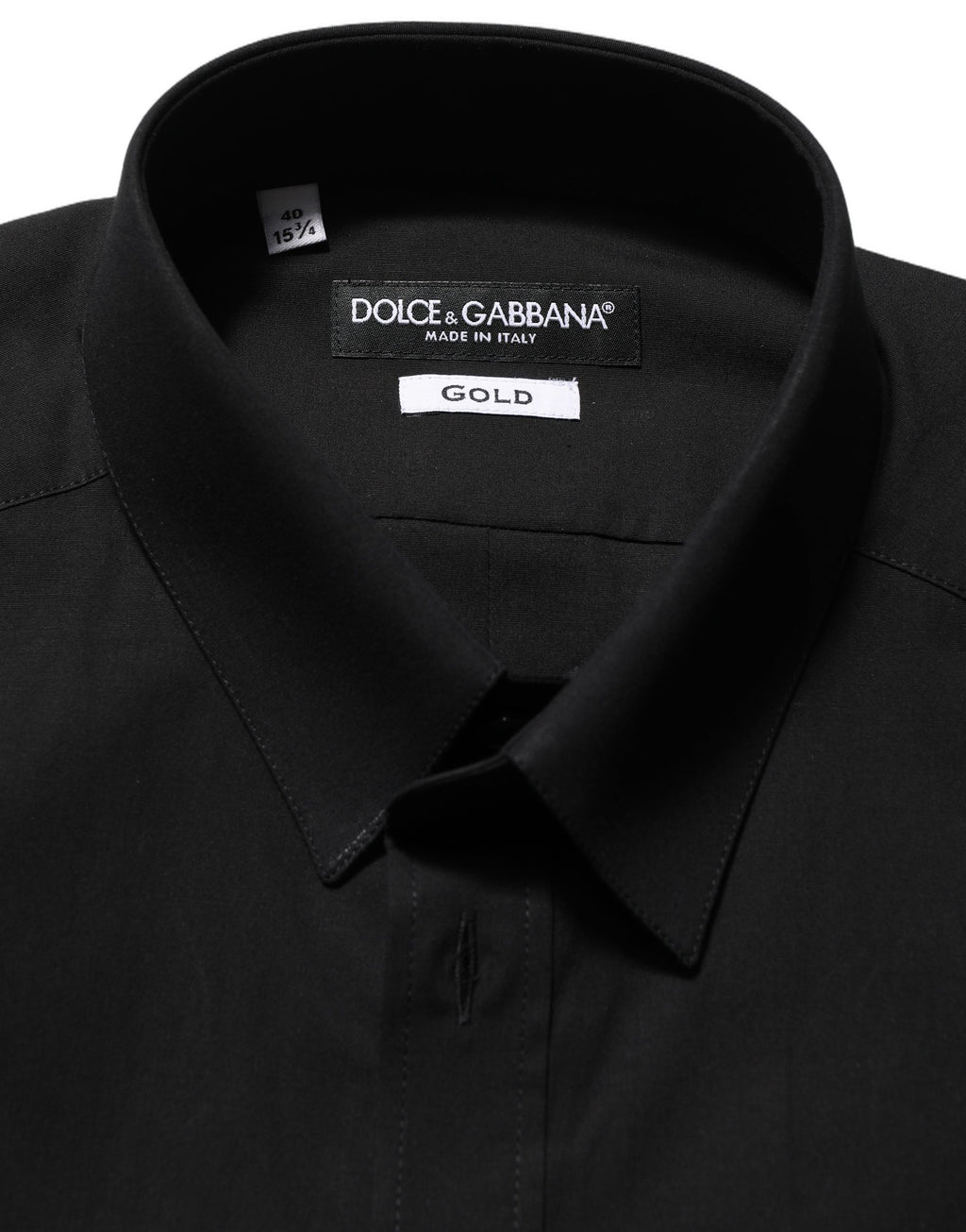 Black Cotton Stretch GOLD Fit Dress Shirt