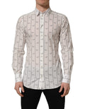 White Bee Print Cotton GOLD Fit Dress Shirt