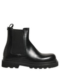 Black Chelsea Boots Leather Slip On Men Shoes