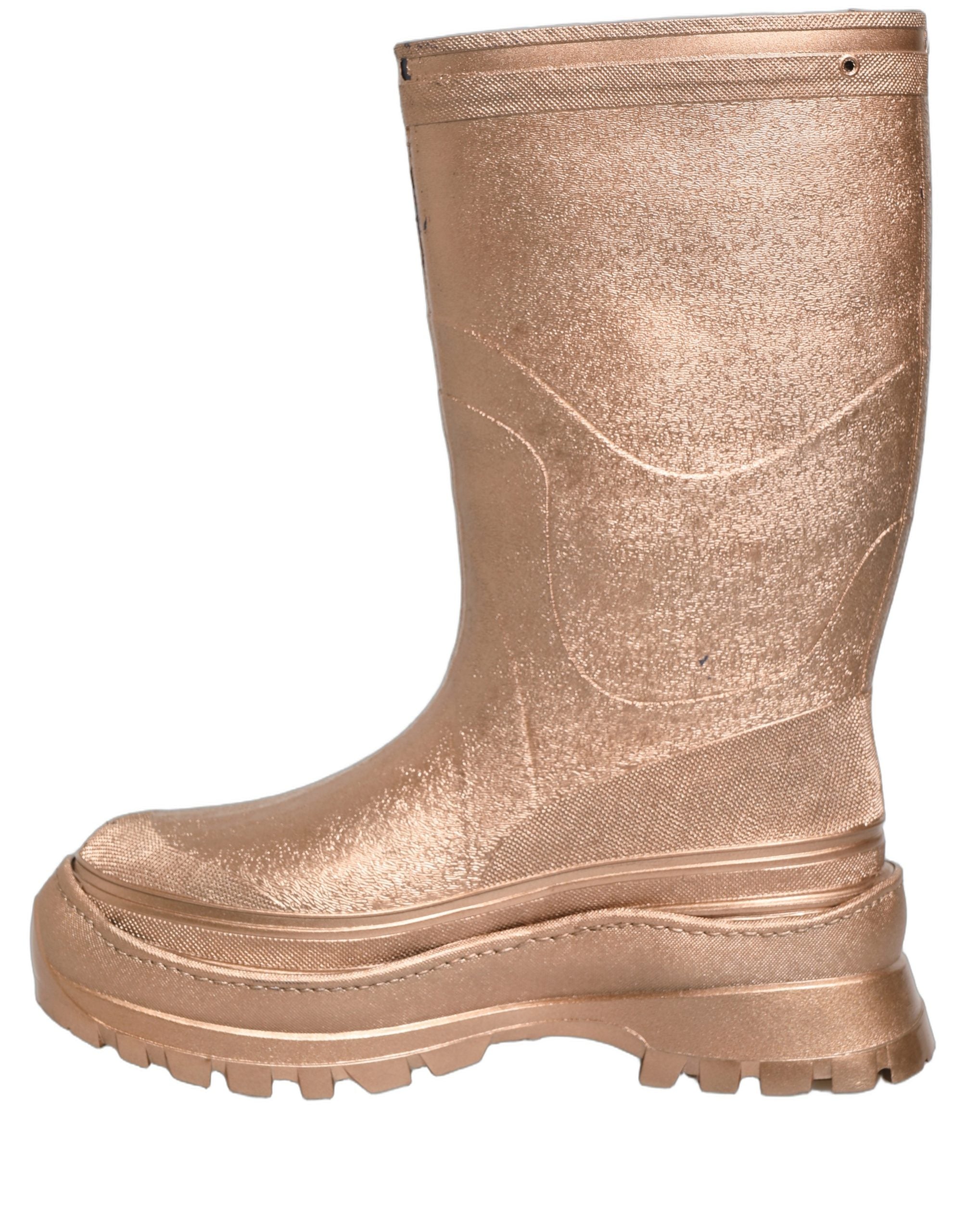 Rose Gold PVC Pull On Rain Boots Men Shoes