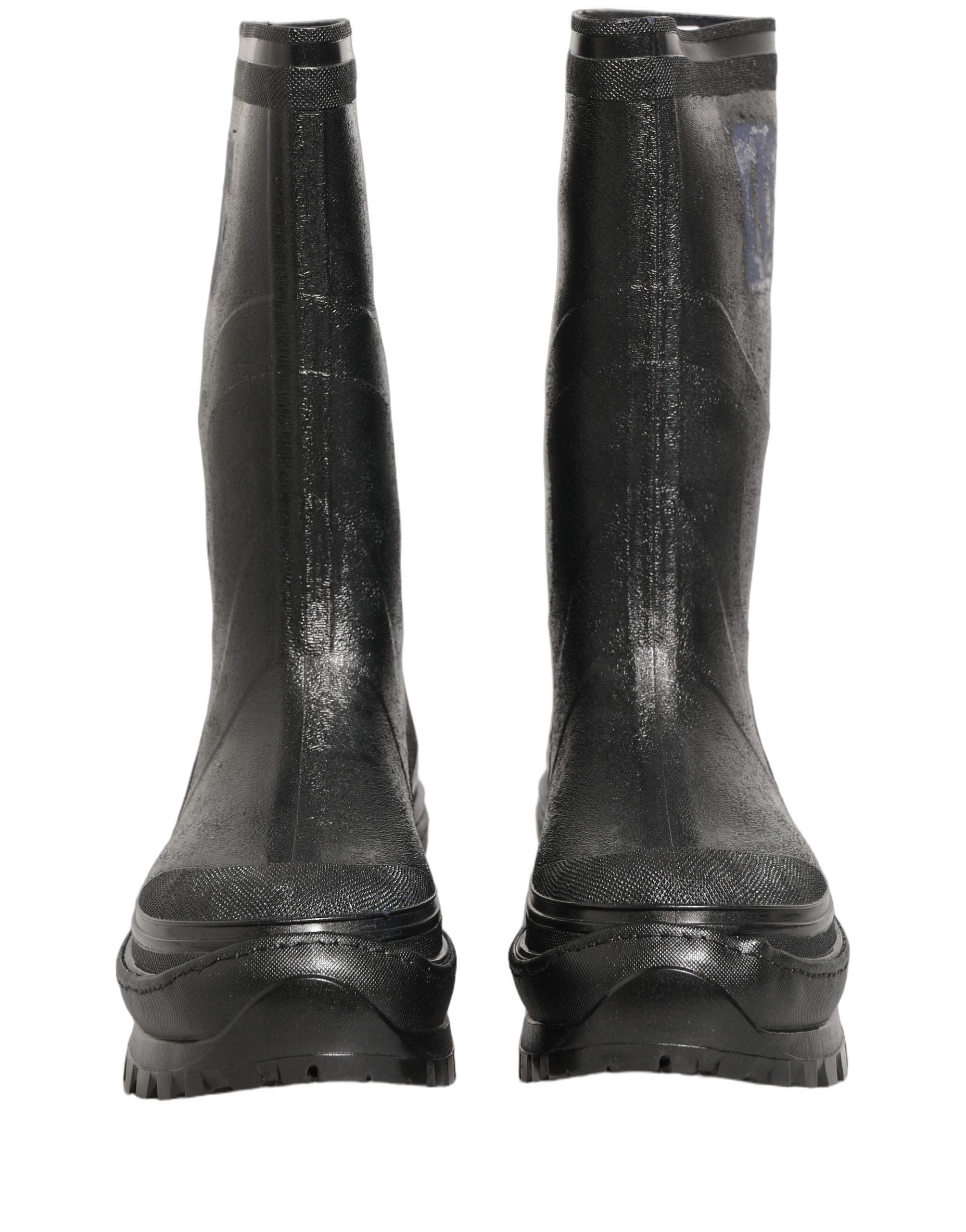 Black PVC Pull On Rain Boots Men Shoes