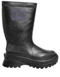 Black PVC Pull On Rain Boots Men Shoes