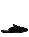 Black Suede Slides Flat Slipper Men Shoes
