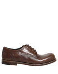 Brown Leather Derby Dress Men Formal Shoes