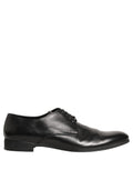Black Leather Men Derby Dress Formal Shoes