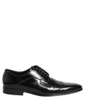 Black Leather Men Derby Dress Formal Shoes