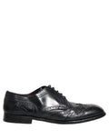 Blue Leather Derby Wingtip Formal Shoes