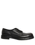 Black Leather Lace Up Derby Dress Men Shoes