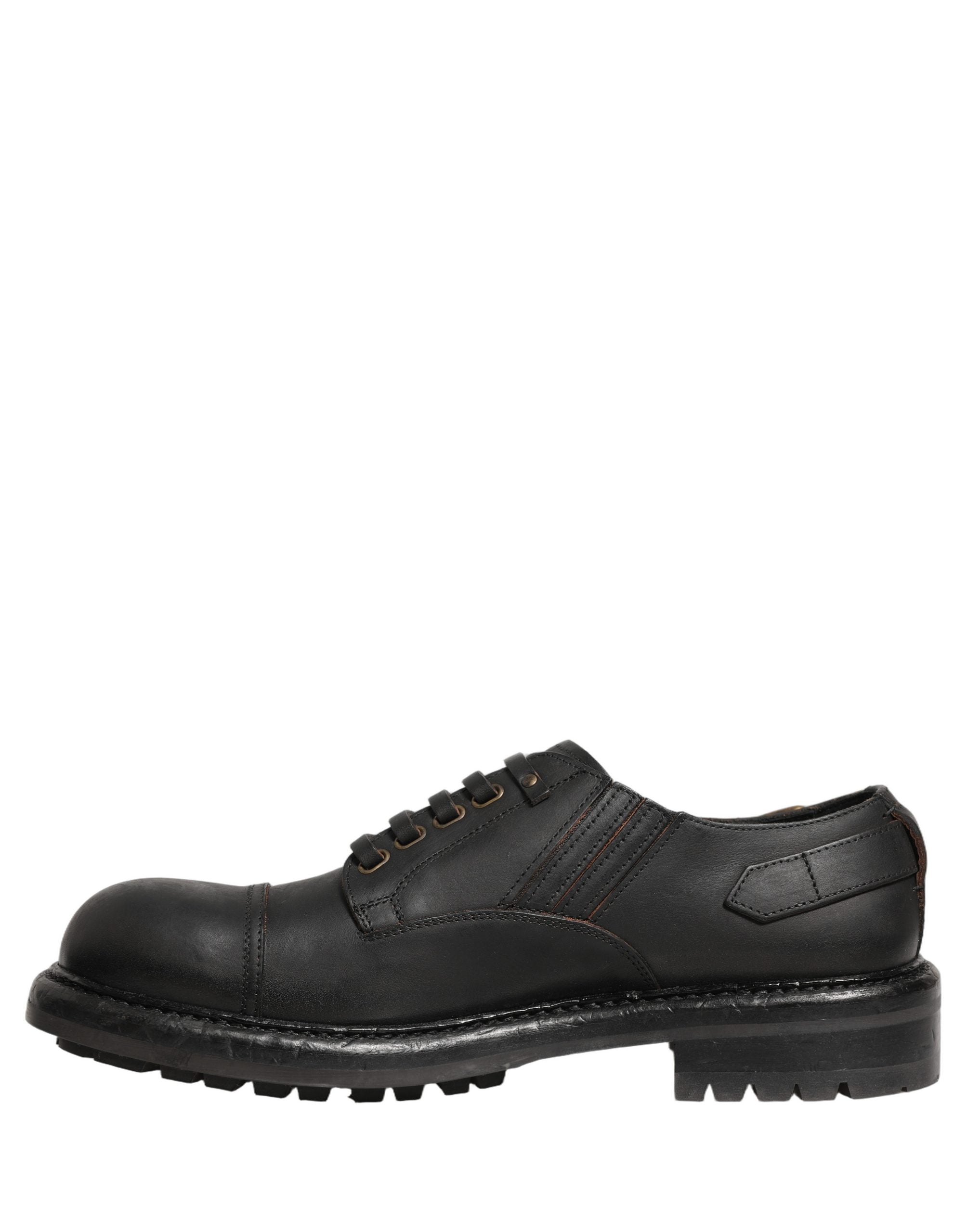 Dress Black Leather Lace Up Derby Men Shoes
