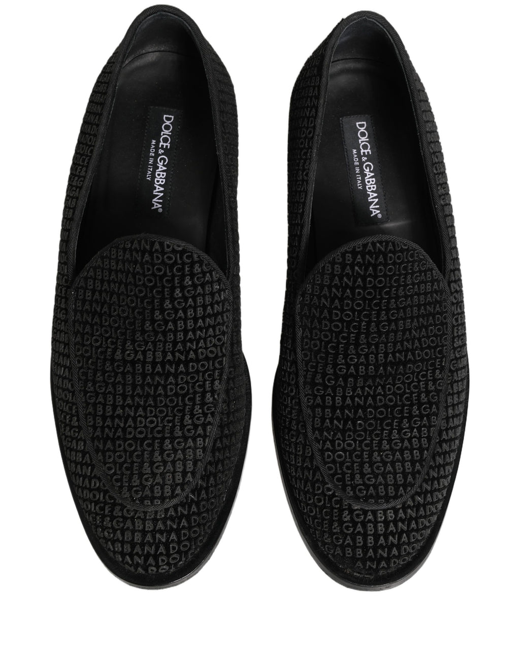 Black Logo Monogram Men Dress Loafers Shoes