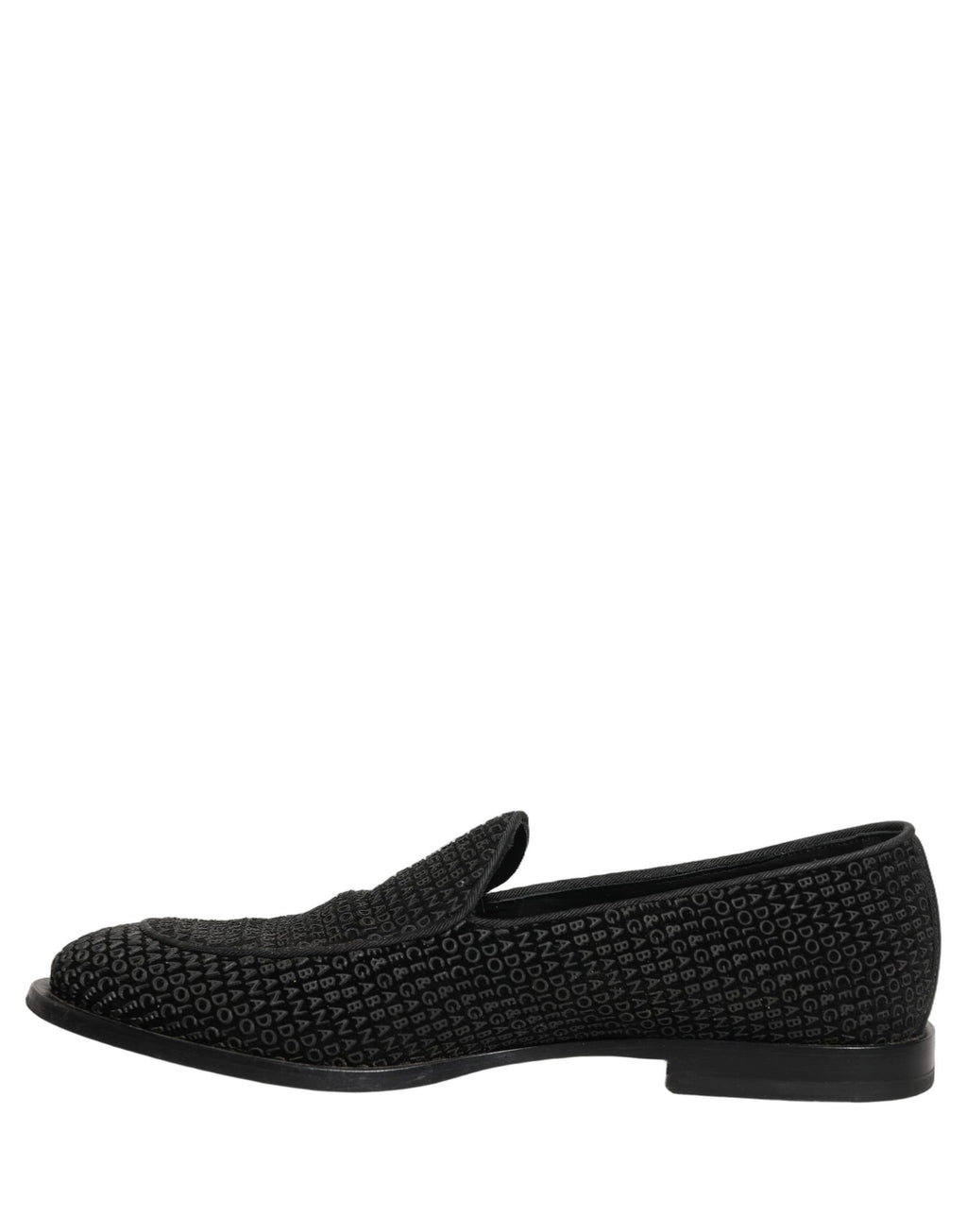 Black Logo Monogram Men Dress Loafers Shoes